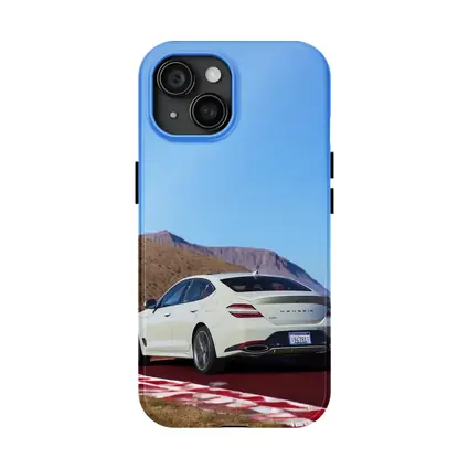 Genesis G70 White Sedan Desert Track