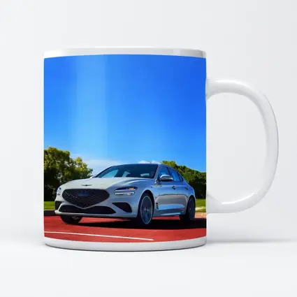 Genesis G70 White Sedan Blue Sky