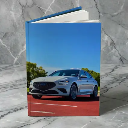 Genesis G70 White Sedan Blue Sky
