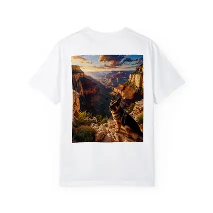 German Shepherd Sitting Grand Canyon Sunset