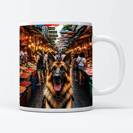 German Shepherd at Bangkok Street Market
