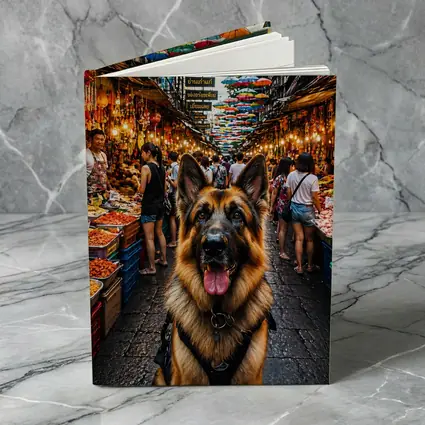 German Shepherd at Bangkok Street Market