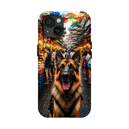 German Shepherd at Bangkok Street Market