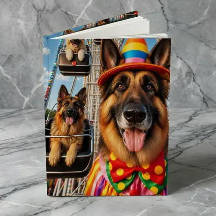 German Shepherd Clown Costume Ferris Wheel