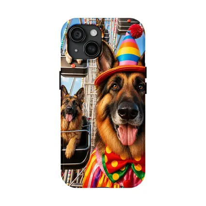 German Shepherd Clown Costume Ferris Wheel