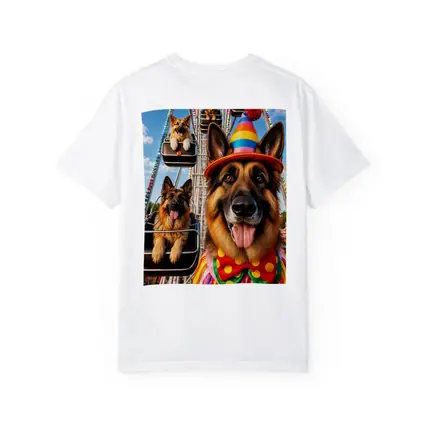 German Shepherd Clown Costume Ferris Wheel