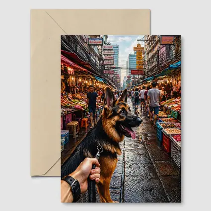 German Shepherd Dog Bangkok Street Market