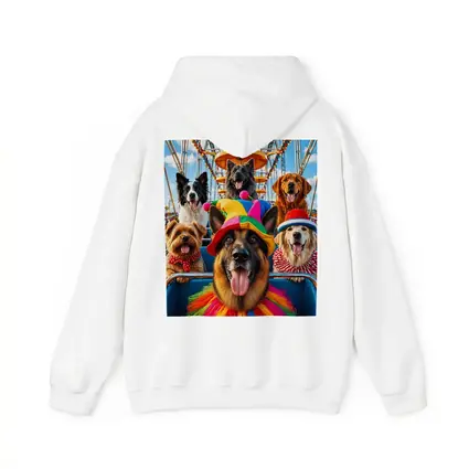 German Shepherd Dogs Clown Hats Carnival Ferris Wheel