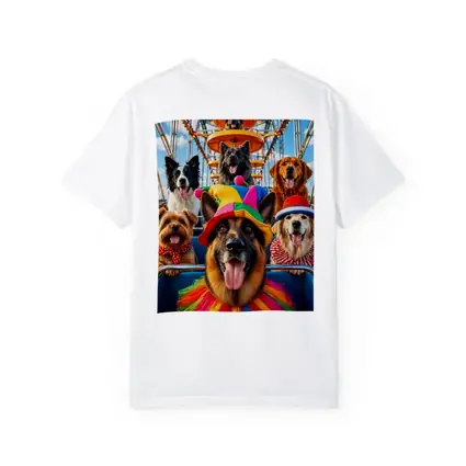 German Shepherd Dogs Clown Hats Carnival Ferris Wheel