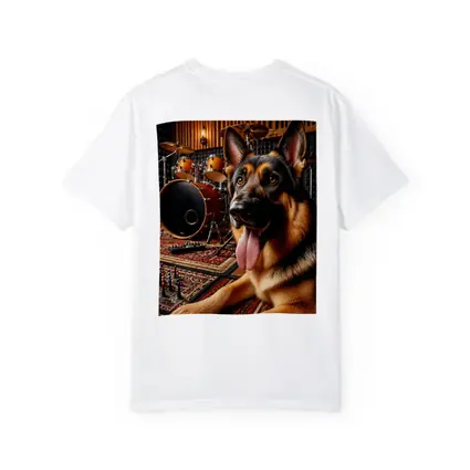 German Shepherd Relaxing In Music Studio
