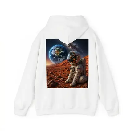 German Shepherd Astronaut On Mars Surface