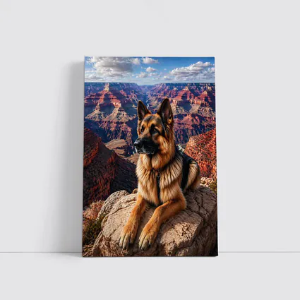German Shepherd Resting at Grand Canyon