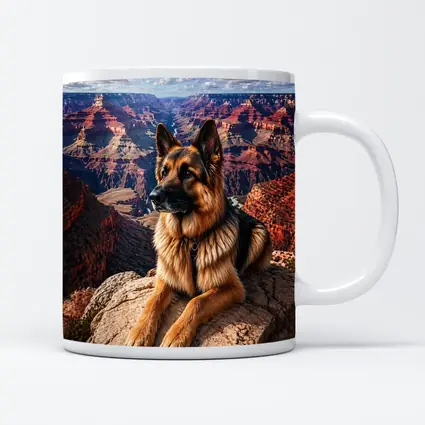 German Shepherd Resting at Grand Canyon