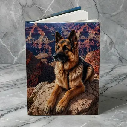 German Shepherd Resting at Grand Canyon