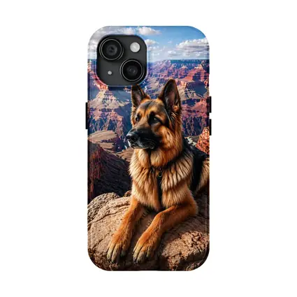 German Shepherd Resting at Grand Canyon