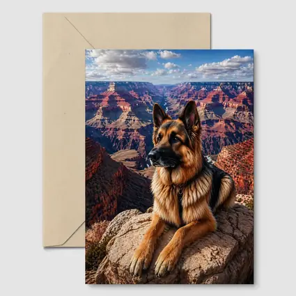 German Shepherd Resting at Grand Canyon