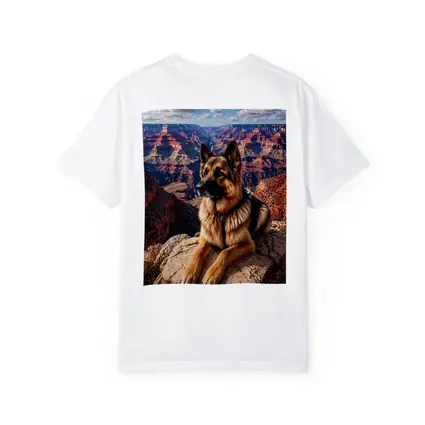 German Shepherd Resting at Grand Canyon