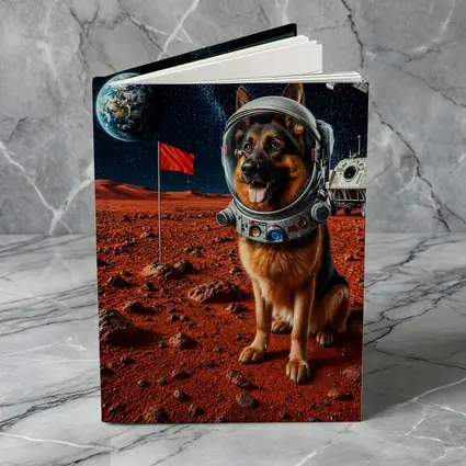 German Shepherd Astronaut Dog on Mars