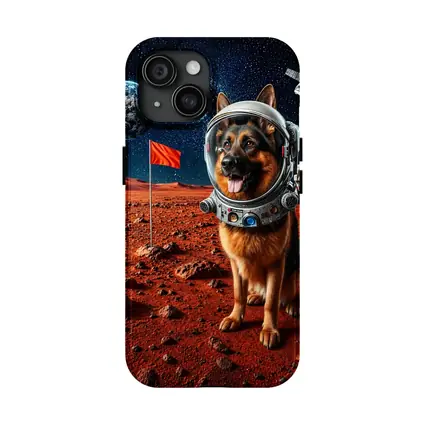 German Shepherd Astronaut Dog on Mars