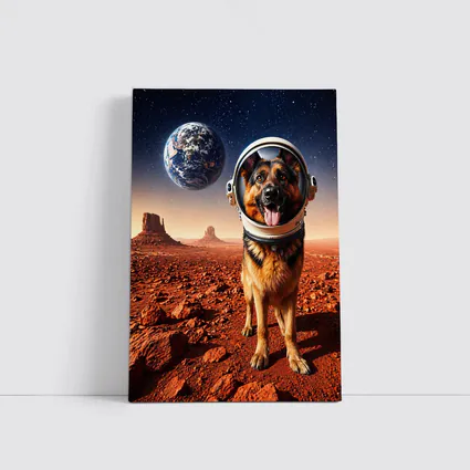 German Shepherd Astronaut Dog on Mars