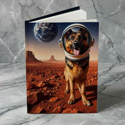 German Shepherd Astronaut Dog on Mars