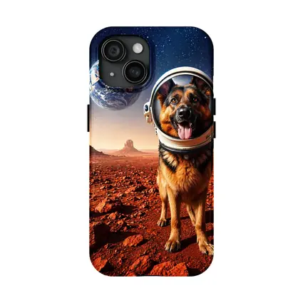 German Shepherd Astronaut Dog on Mars