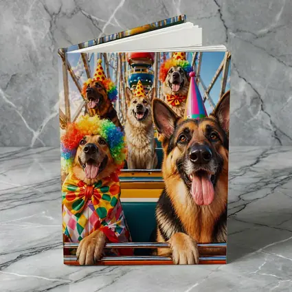German Shepherds Clown Costumes Ferris Wheel Carnival
