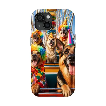 German Shepherds Clown Costumes Ferris Wheel Carnival