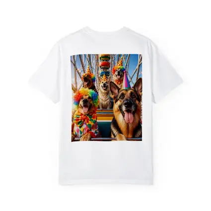 German Shepherds Clown Costumes Ferris Wheel Carnival