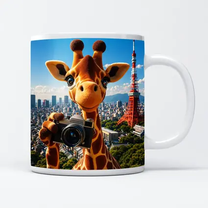 Giraffe Tourist With Camera Tokyo Tower