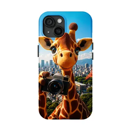 Giraffe Tourist With Camera Tokyo Tower