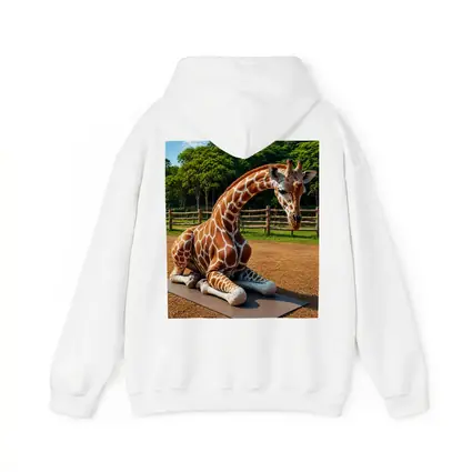 Giraffe Doing Yoga on Mat Outdoors