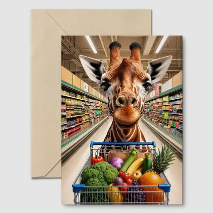 Giraffe Shopping Cart Supermarket Grocery Store