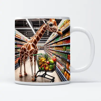 Giraffe Shopping Cart Supermarket Grocery Aisle