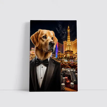 Golden Retriever Tuxedo Las Vegas Night