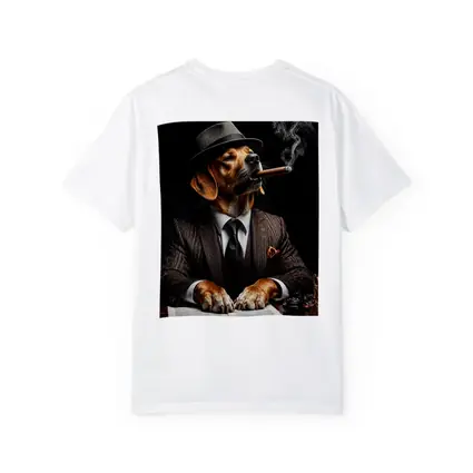 Labrador Dog Boss Suit Cigar Dark Background