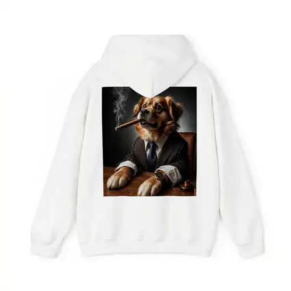 Golden Retriever Boss Suit Cigar Dark