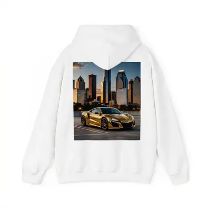 Gold Acura NSX Houston City Skyline