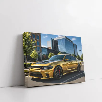 Gold Dodge Charger SRT Hellcat Urban Parking