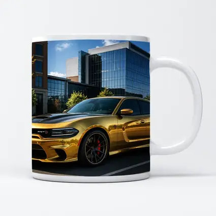Gold Dodge Charger SRT Hellcat Urban Parking