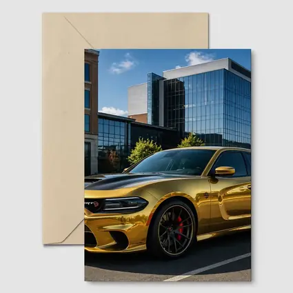 Gold Dodge Charger SRT Hellcat Urban Parking