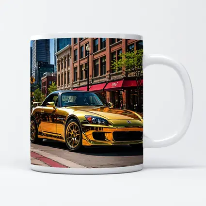Gold Honda S2000 Downtown City Street