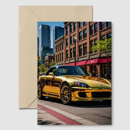 Gold Honda S2000 Downtown City Street