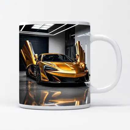 McLaren 600LT Gold Doors Open Garage