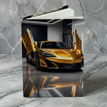 McLaren 600LT Gold Doors Open Garage