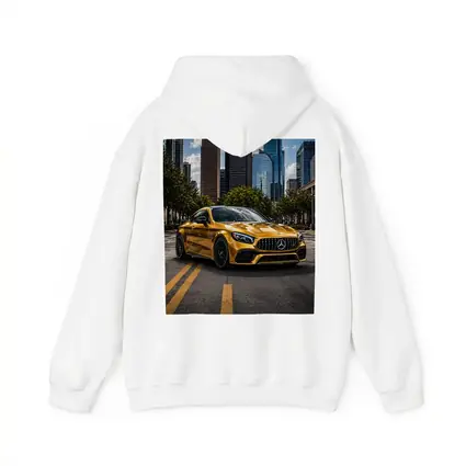 Gold Mercedes AMG GT City Skyline