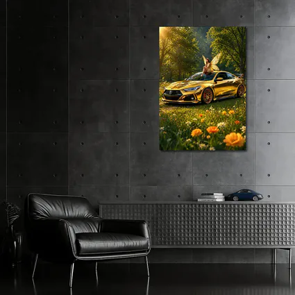 Gold Acura Integra Fairy Meadow Scene