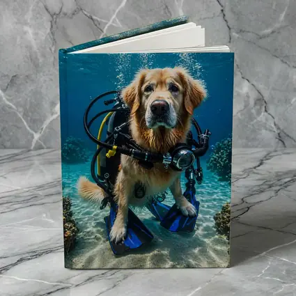 Golden Retriever Scuba Diver Underwater Ocean