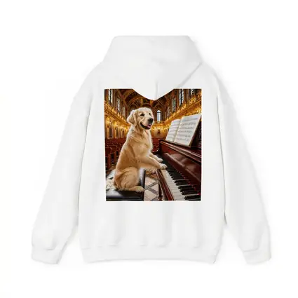 Golden Retriever Playing Piano Concert Hall