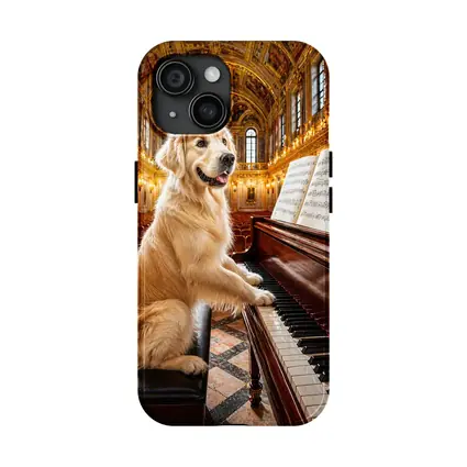 Golden Retriever Playing Piano Concert Hall